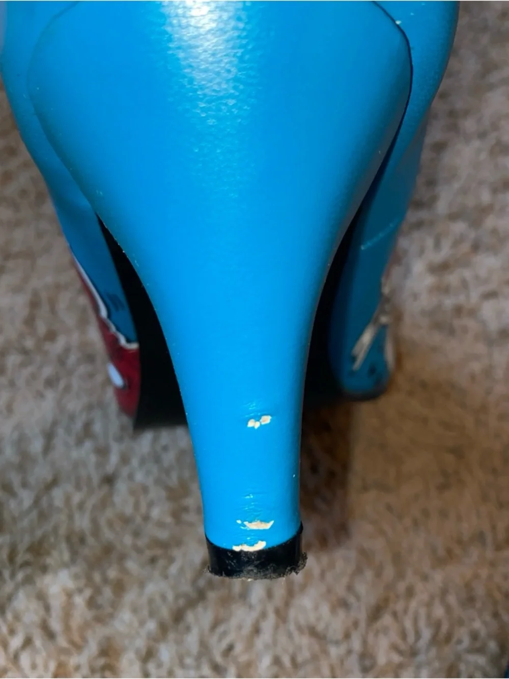 T.U.K. Comic Heels Womens Size 9 Teal Anime Emo Pop Art Graphic Cone Pumps